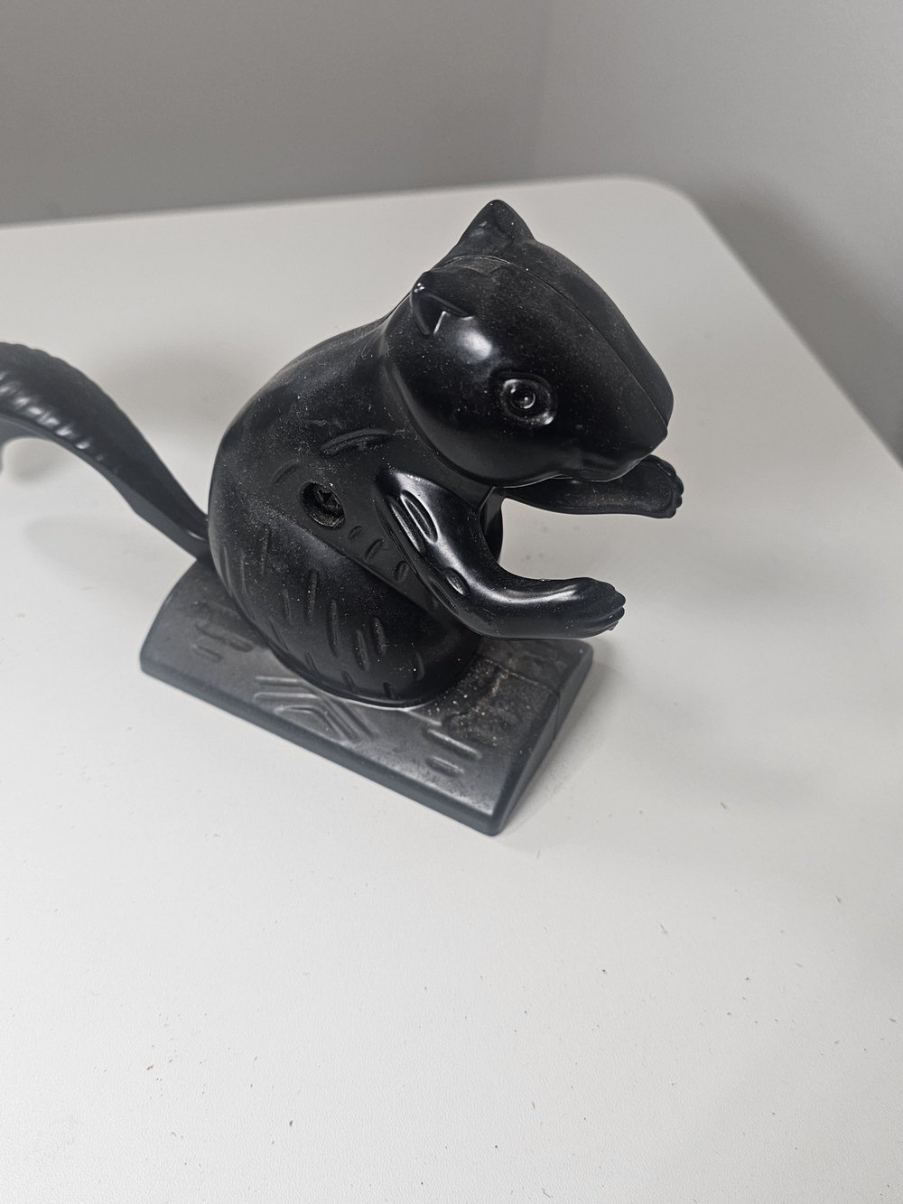 Vintage Black Cast Aluminum Metal Squirrel Nut Cracker 7.5" x 5.5